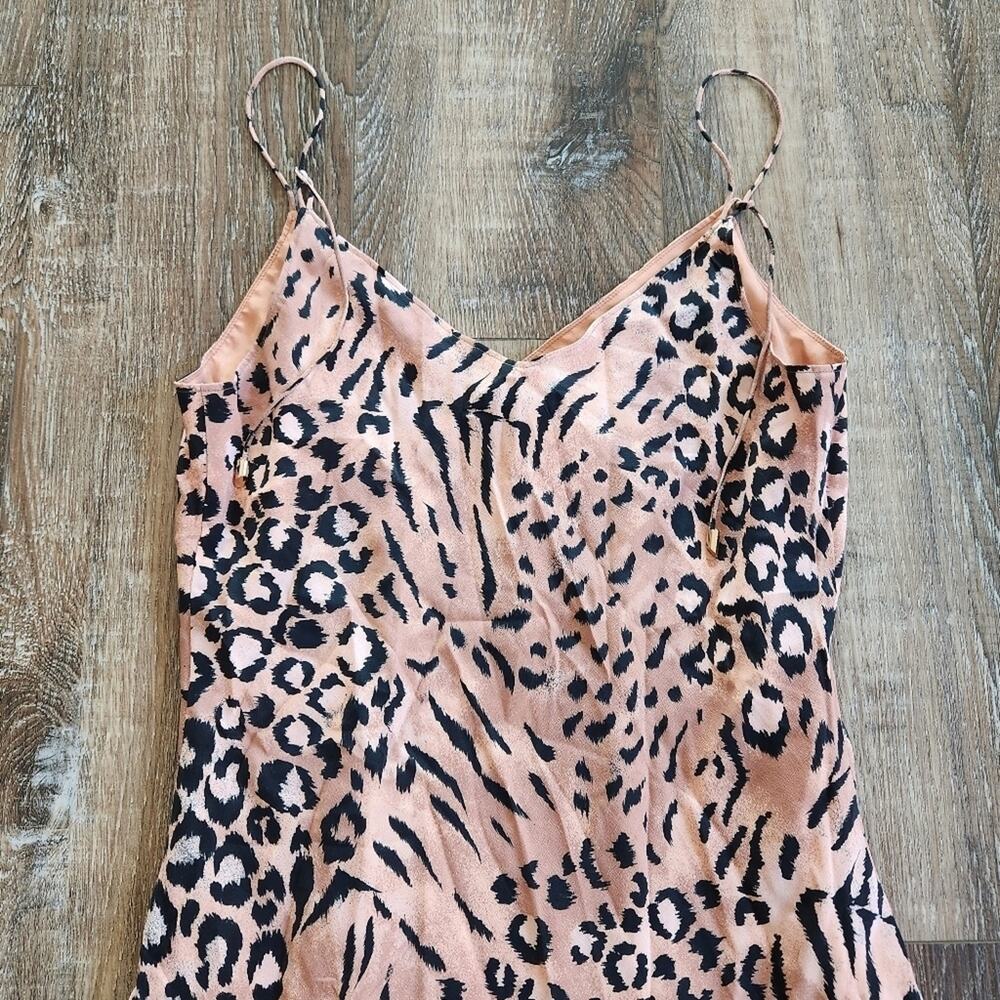 Paige Cicely Silk Faded Leopard Print Slip Dress Size XS NWT Sleeveless Knee - Picture 8 of 12